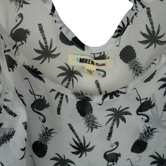 EUC Miken Swim Womens Cold Shoulder Swim‎ Dress Cover Up With Tassel Trim Size M - Picture 5 of 8